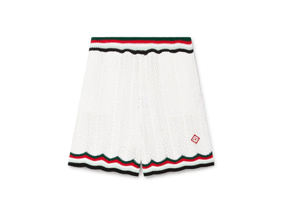 Casablanca Streetwear Casablanca Chevron Faux Crochet Shorts White