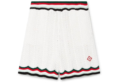 Casablanca Streetwear Casablanca Chevron Faux Crochet Shorts White
