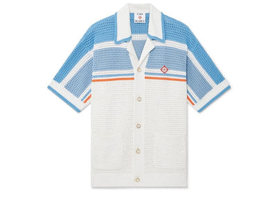 Casablanca Streetwear Casablanca Cotton Crochet Tennis Shirt White/Blue