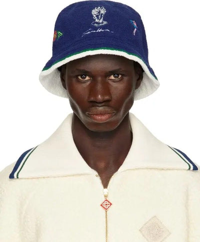 Casablanca Accessories Casablanca Patch Bucket Hat Navy