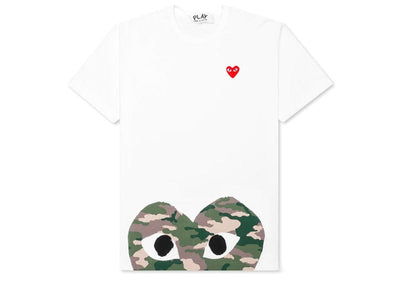 CDG Play streetwear CDG Play Camouflage Edge Heart T-shirt White