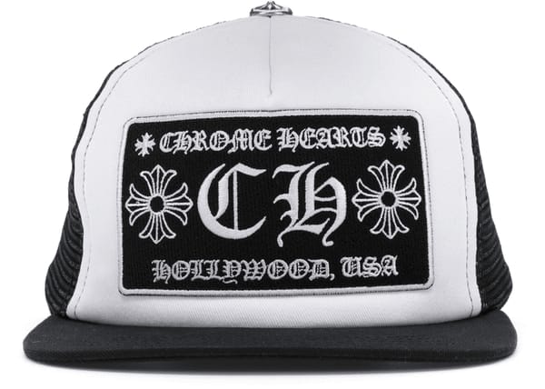 Chrome Hearts streetwear Chrome Hearts CH Hollywood Trucker Hat Black/White