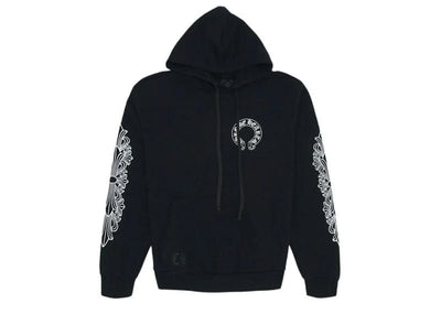 Chrome Hearts Streetwear Chrome Hearts Heartshoe Floral Hoodie Black