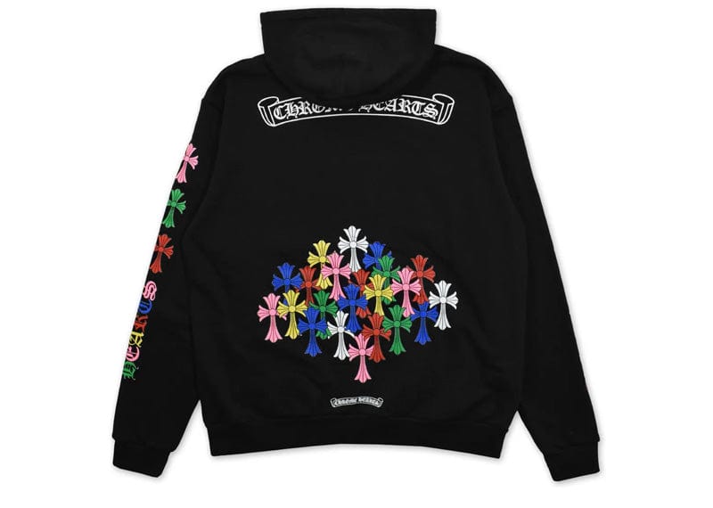 Chrome Hearts Streetwear Chrome Hearts Multi Color Cross Cemetery Hoodie Black