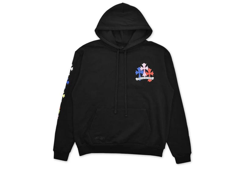 Chrome Hearts Streetwear Chrome Hearts Multi Color Cross Cemetery Hoodie Black