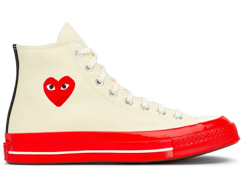 Converse Sneakers Converse Chuck Taylor All-Star 70 Hi Comme des Garcons PLAY Egret Red Midsole