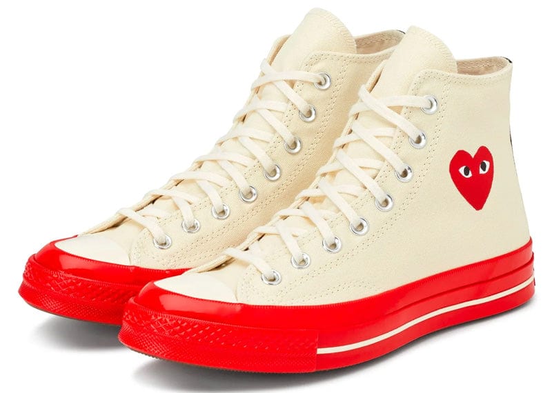 Converse Sneakers Converse Chuck Taylor All-Star 70 Hi Comme des Garcons PLAY Egret Red Midsole