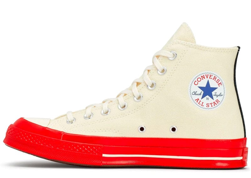 Converse Sneakers Converse Chuck Taylor All-Star 70 Hi Comme des Garcons PLAY Egret Red Midsole