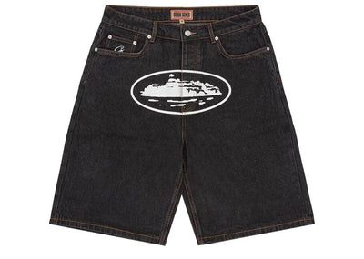 Corteiz streetwear Corteiz Alcatraz Denim Shorts Washed Black