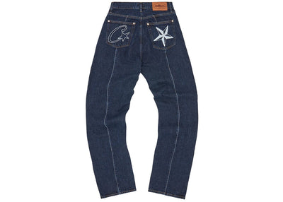 Corteiz streetwear Corteiz C-Star Stitch-Down Jeans Dark Wash