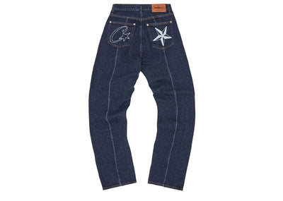 Corteiz streetwear Corteiz C-Star Stitch-Down Jeans Dark Wash