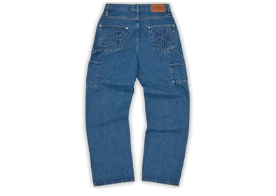 Corteiz streetwear Corteiz Embossed C-Star Denim Work Pant Blue
