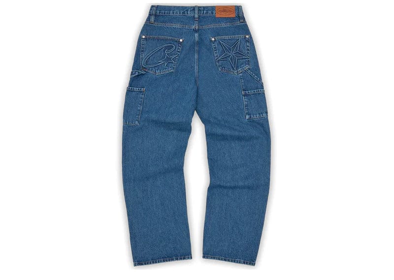 Corteiz streetwear Corteiz Embossed C-Star Denim Work Pant Blue