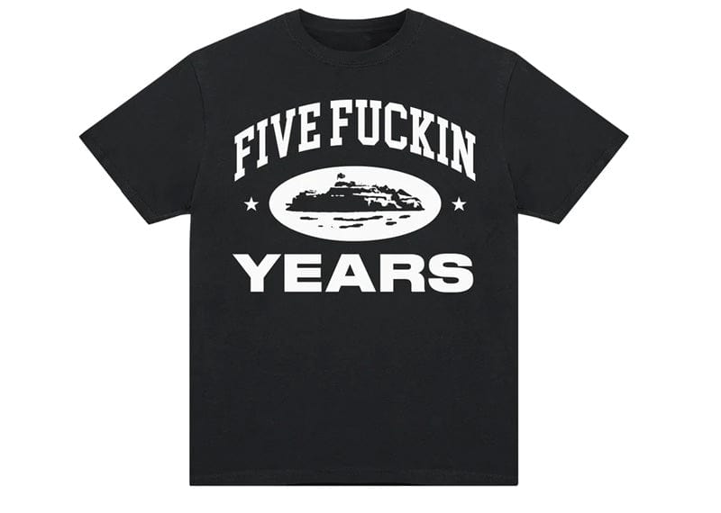 Corteiz Streetwear Corteiz Five Fuckin Years Tee Black