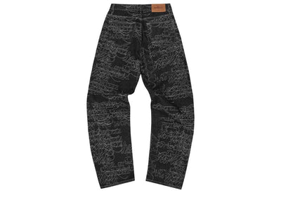 Corteiz streetwear Corteiz Handwritten Denim Baggy Jeans Black