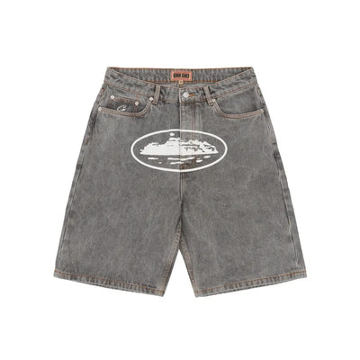 Corteiz Streetwear Corteiz Island Denim Shorts Light Grey