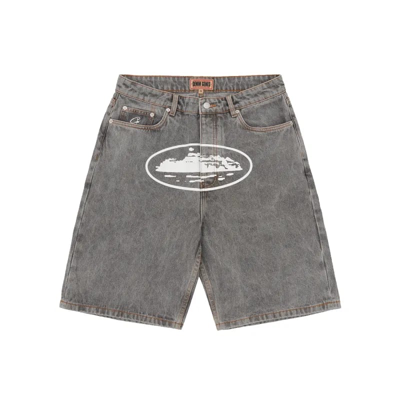 Corteiz Streetwear Corteiz Island Denim Shorts Light Grey