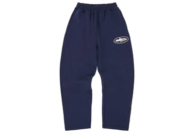 Corteiz Streetwear Corteiz Island Puff Print Open Hem Pant Navy