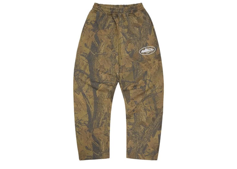Corteiz streetwear Corteiz Island Puff Print Open Hem Sweatpant Forest Camo