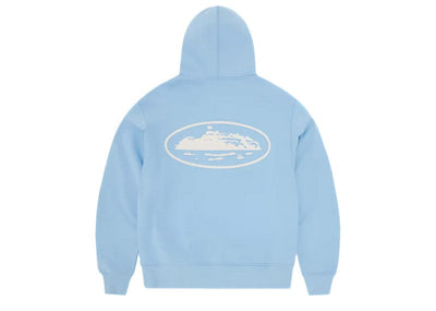 Corteiz Streetwear Corteiz Island Puff Print Zip Hoodie Baby Blue