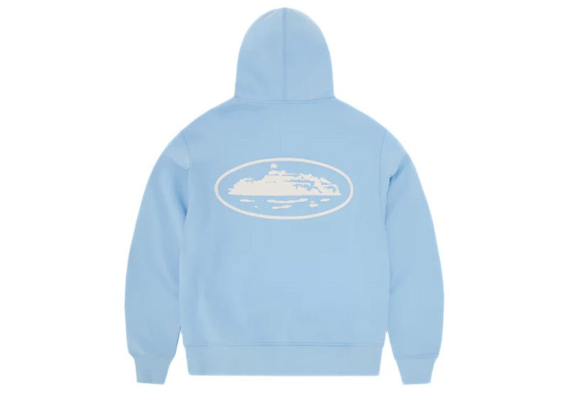 Corteiz Streetwear Corteiz Island Puff Print Zip Hoodie Baby Blue