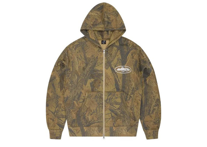 Corteiz Island Puff Print Zip Hoodie Forest Camo – Court Order
