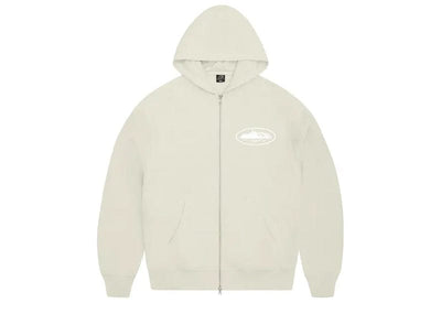 Corteiz Streetwear Corteiz Island Puff Print Zip Hoodie Off White