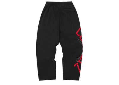 Corteiz Streetwear Corteiz Lundun Stitch Open Hem Sweatpants Black