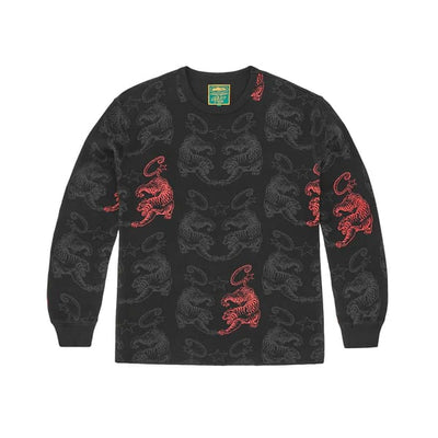 Corteiz Streetwear Corteiz Mens Tiger Waffle Longsleeve Black