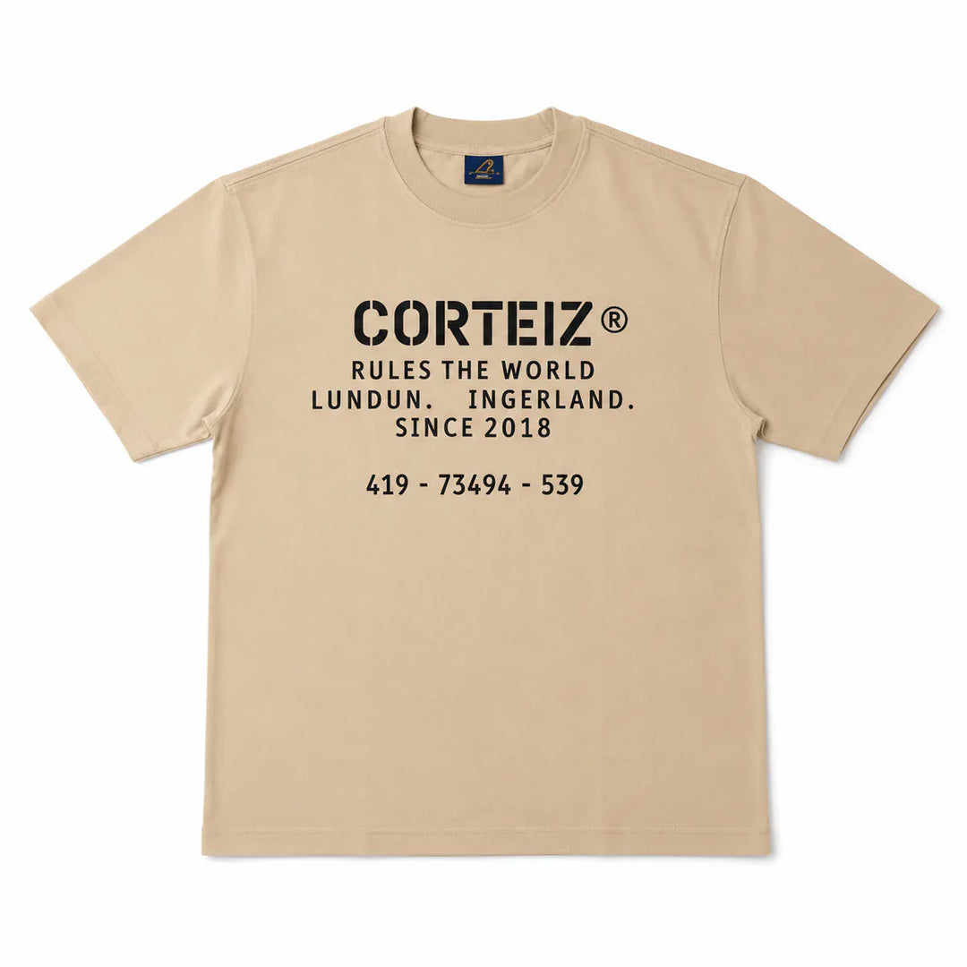 Corteiz OG Stencil Tee Beige – Court Order