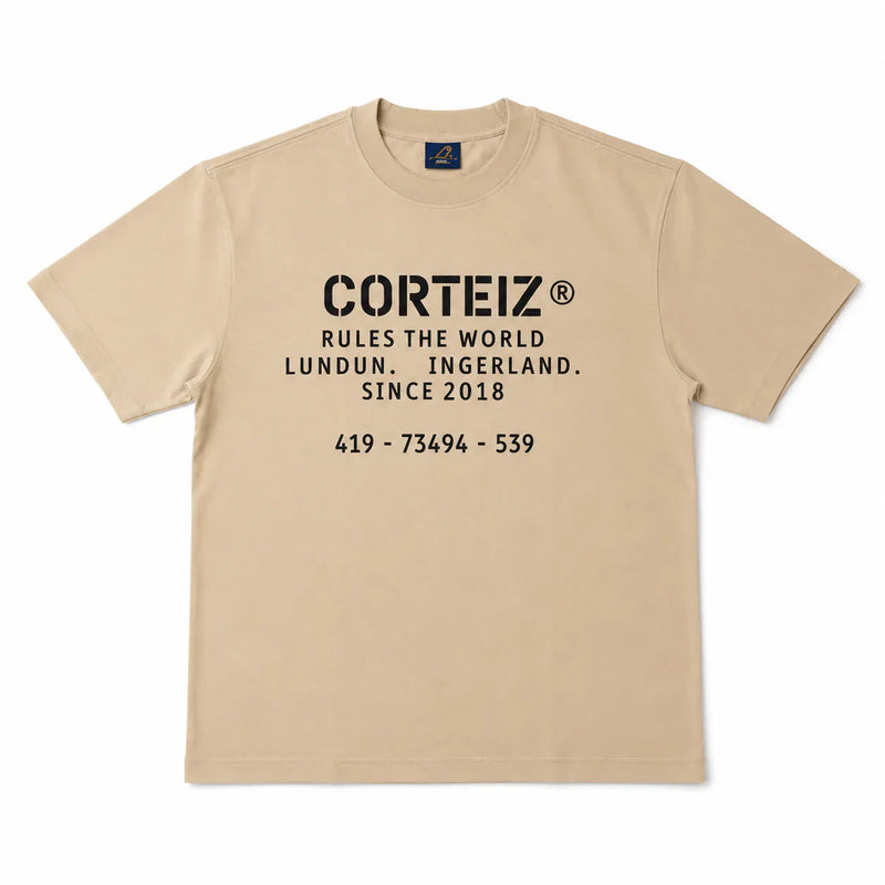 Corteiz OG Stencil Tee Beige – Court Order