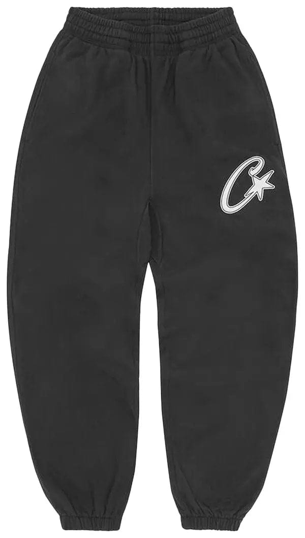 Corteiz Streetwear Corteiz Satin C Star Appliqué Bottoms Black