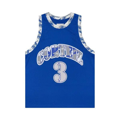 Corteiz Streetwear Corteiz Stencil Camo Bball Jersey Blue