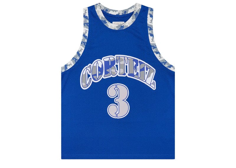 Corteiz Streetwear Corteiz Stencil Camo Bball Jersey Blue