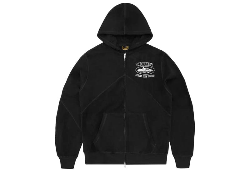 Corteiz streetwear Corteiz Superior V2 Zip-Up Hoodie Black