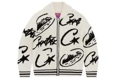 Corteiz Streetwear Corteiz VVS Heavy Jacquard  Knit Zip Natural
