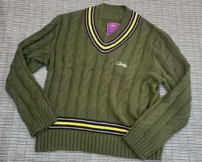 Corteiz Streetwear Corteiz Wimbledon Knit Sweater Khaki
