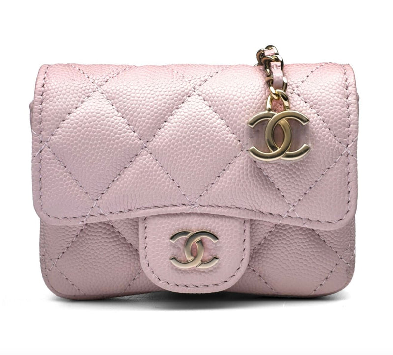 Chanel Pink Quilted Caviar Belt Bag