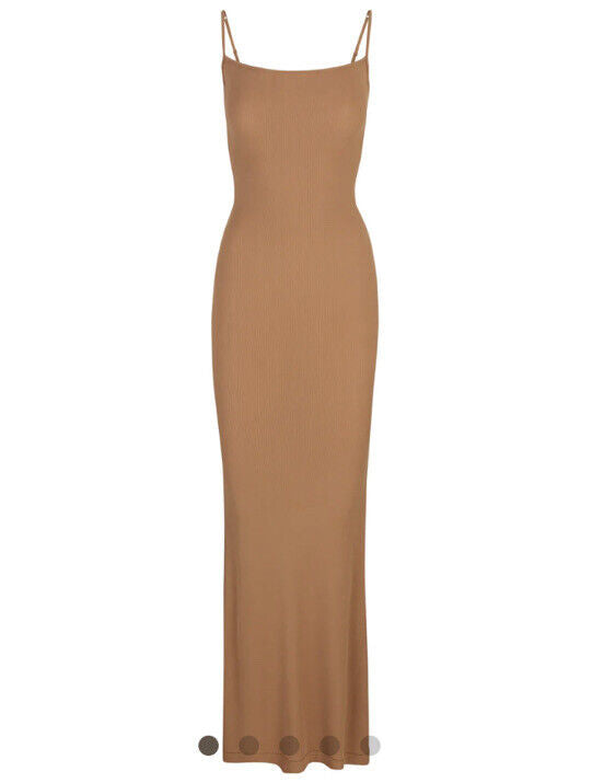 Skims Soft Lounge Slip Dress Camel