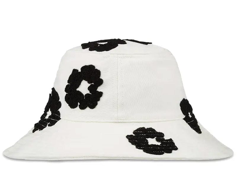 Denim Tears Streetwear Denim Cotton Wreath Bucket Hat White