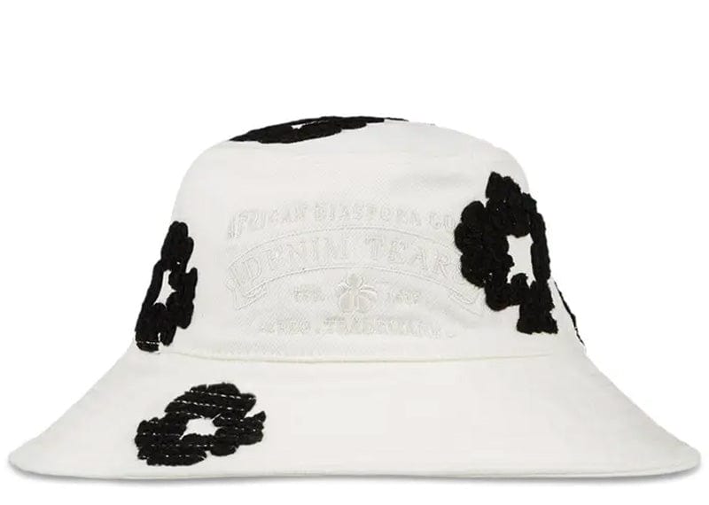 Denim Tears Streetwear Denim Cotton Wreath Bucket Hat White