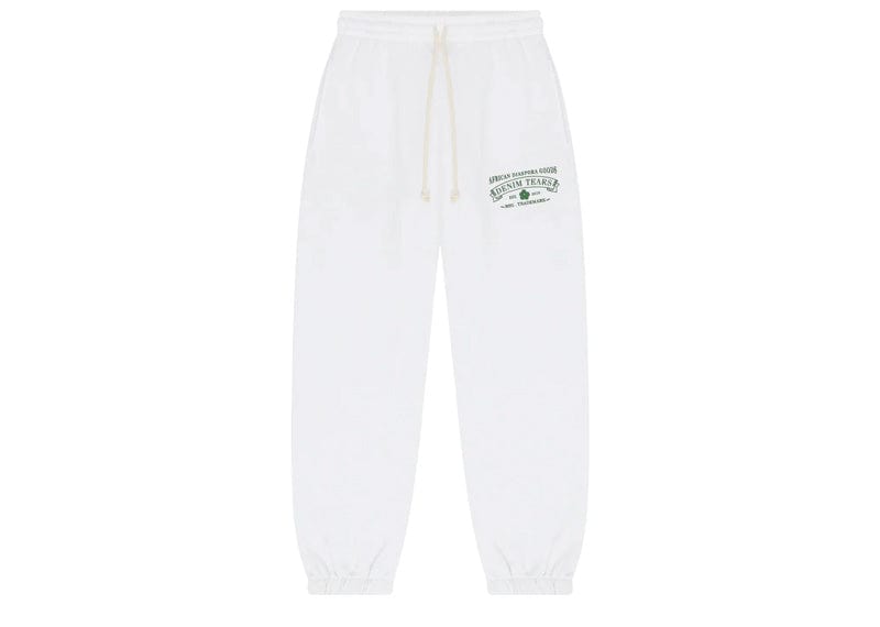 Denim Tears Streetwear Denim Tears ADG White Sweatpants Green Print