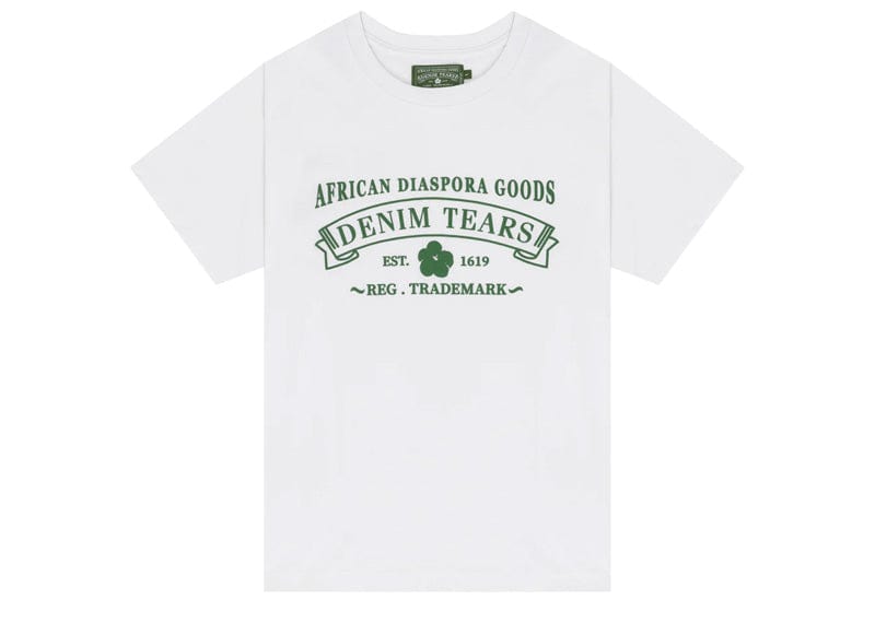 Denim Tears Streetwear Denim Tears ADG White Tee Green Print