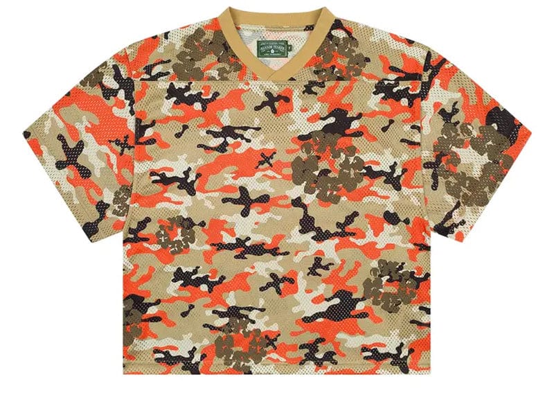 Denim Tears streetwear Denim Tears Camo Cotton Wreath Mesh Football Top Brown