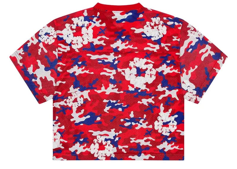 Denim Tears streetwear Denim Tears Camo Cotton Wreath Mesh Football Top Red