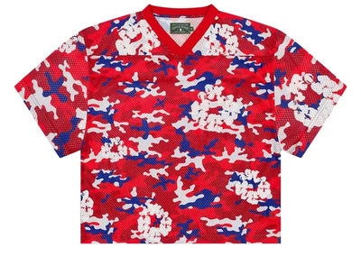 Denim Tears streetwear Denim Tears Camo Cotton Wreath Mesh Football Top Red
