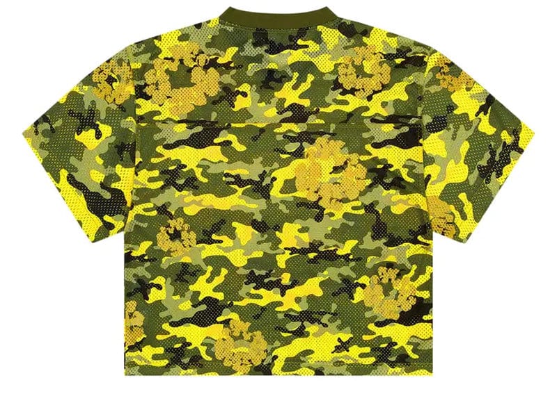 Denim Tears streetwear Denim Tears Camo Cotton Wreath Mesh Football Top Yellow