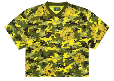 Denim Tears streetwear Denim Tears Camo Cotton Wreath Mesh Football Top Yellow