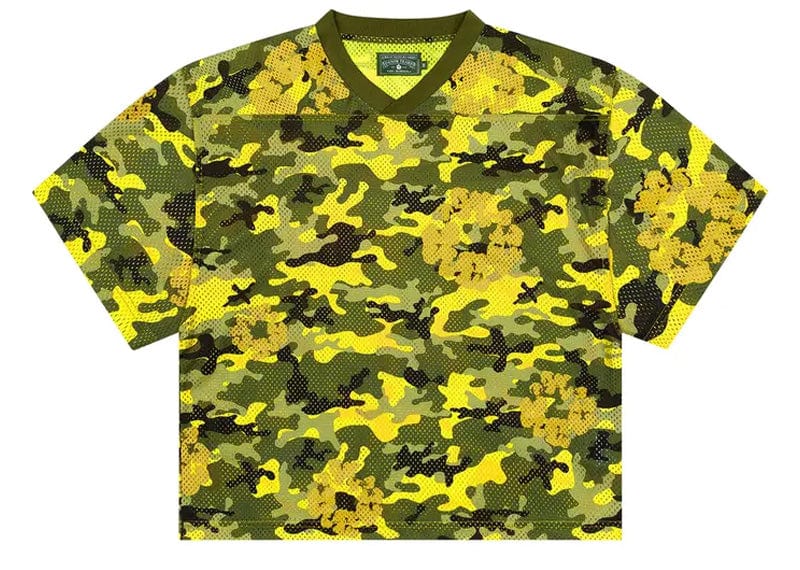 Denim Tears streetwear Denim Tears Camo Cotton Wreath Mesh Football Top Yellow