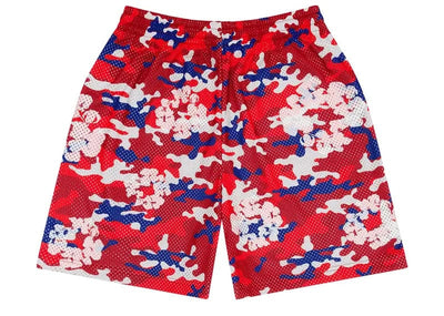 Denim Tears streetwear Denim Tears Camo Cotton Wreath Mesh Shorts Red